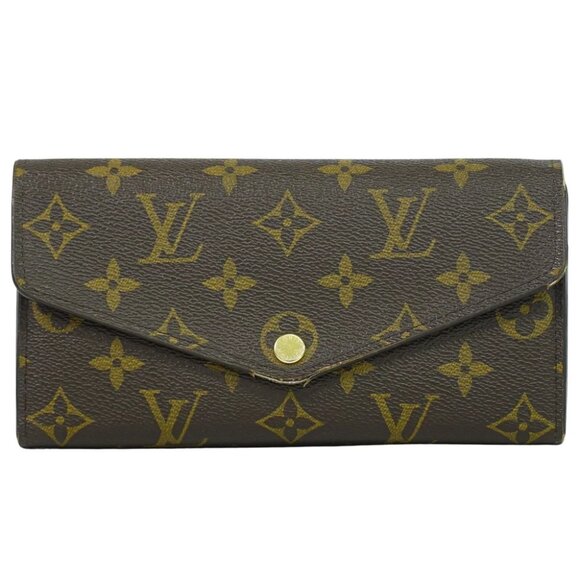 Louis Vuitton Sarah M62235 Monogram Canvas Long Wallet Brown Rose Ballerine - Picture 1 of 10